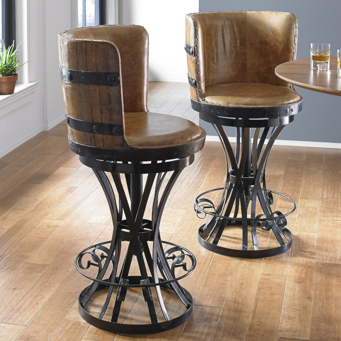 Black wooden stools